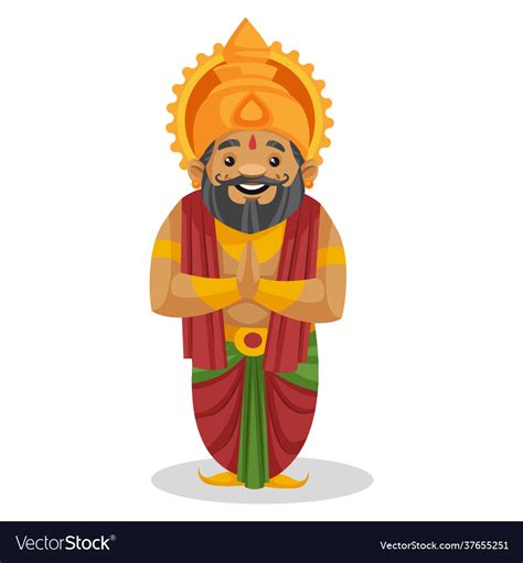 King Dashratha Cartoon Character Royalty Free Vector Image