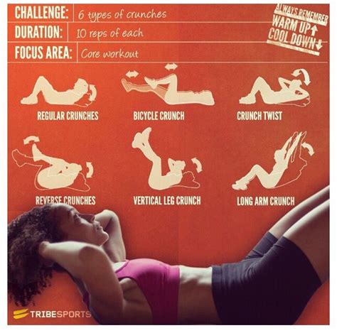 Workout Core Squat Challenge Sports Challenge Crunch Challenge