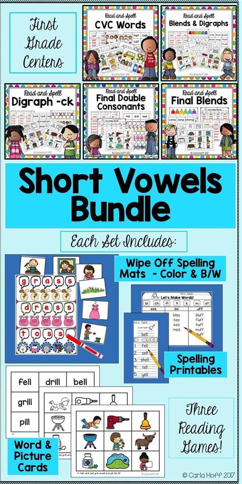 First Grade Practice Reading And Spelling Short Vowel Words Using This