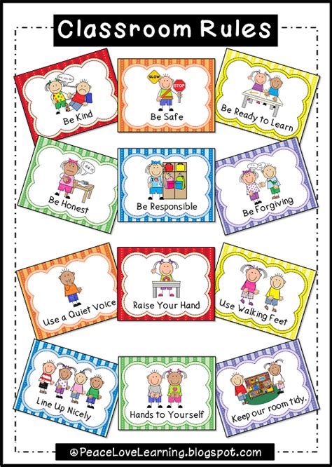 Peace Love And Learning Picture This Classroom Rules Poster