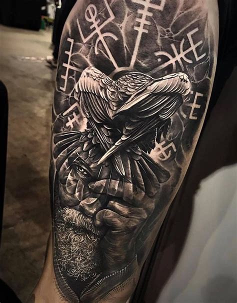 11 astonishing viking raven head tattoo image ideas