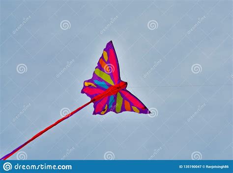 Colorful Kite Flying In Sky Stock Image Image Of Sport High 135190047