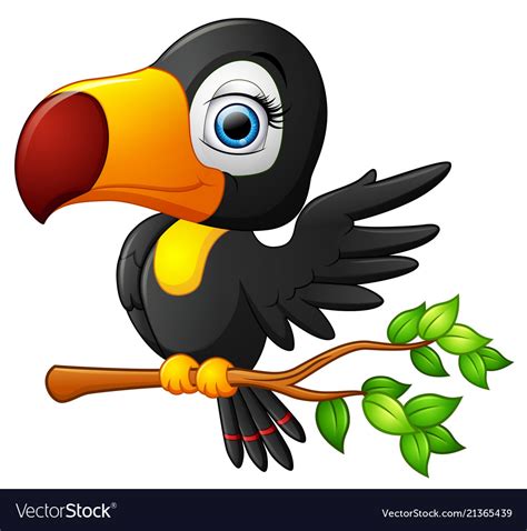 Cute Toucan Bird Cartoon Royalty Free Vector Image