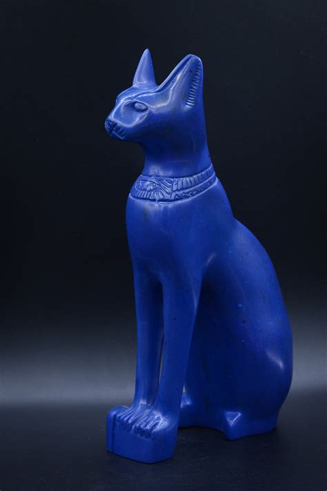 Unique Statue Of Egyptian Goddess Bastet Cat Blue Made In Etsy
