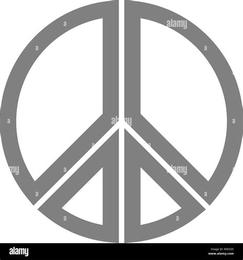 Peace Symbol Icon Medium Gray Simple Segmented Outlined Shapes