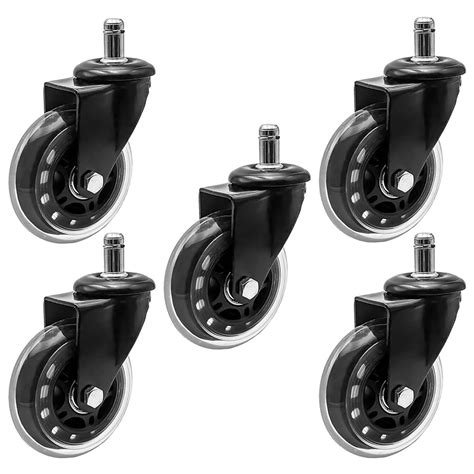 Business And Industrial Set Of 5 Office Chair Caster Rubber Swivel Wheels