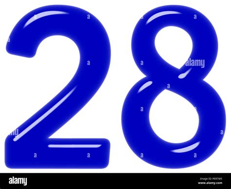 Numeral 28 Twenty Eighte Isolated On White Background 3d Render