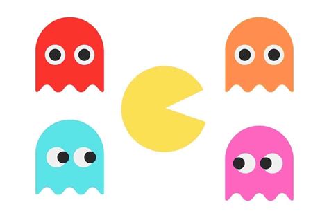 Pac Man And Ghosts Inky Blinky Pinky And Clyde Svg Png Bundle Etsy