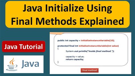 Java Initialize Using Final Method Java Tutorial Youtube