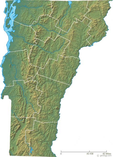 Vermont Physical Map And Vermont Topographic Map