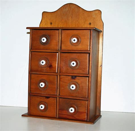 Vintage Wooden Spice Cabinet With 8 Drawers Spice Cabinet Spices