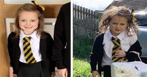 This Girls Viral Before And After Photo From The First Day Of School