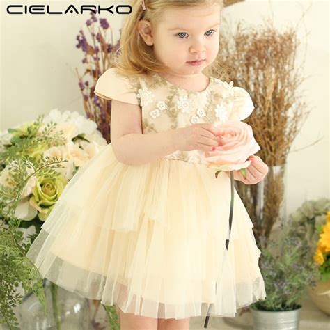 Cielarko Infant Girls Flower Dress Elegant Princess Baby Dresses