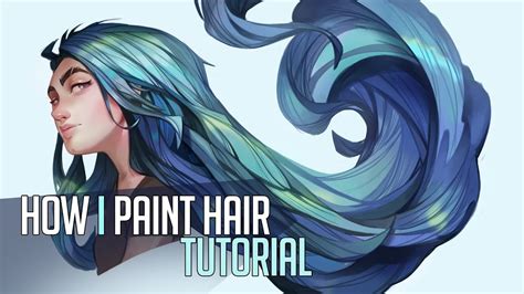 Digital Painting Tutorial How I Paint Hair Youtube