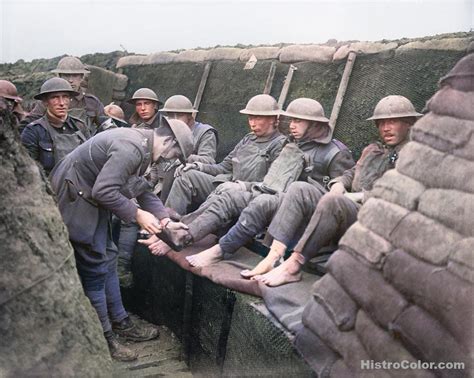 Trench Foot Inspection Ww1 Colorized Historical Pictures