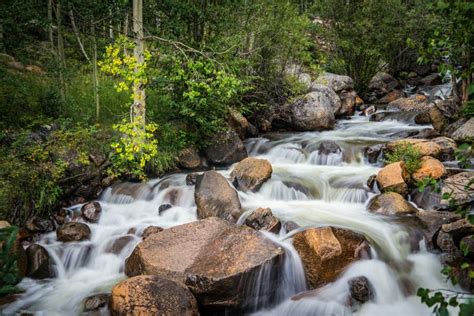 Guanella Pass Waterfall Along The Side Of The Road Waterfall