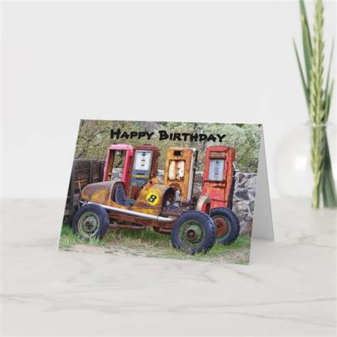 Happy Birthday Race Car Humor Card