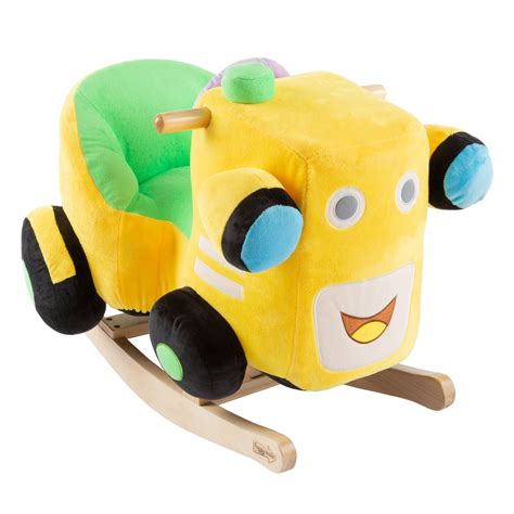 Rocking Train Toy Kids Ride Plush Stuffed Ride On Wooden Rockers With