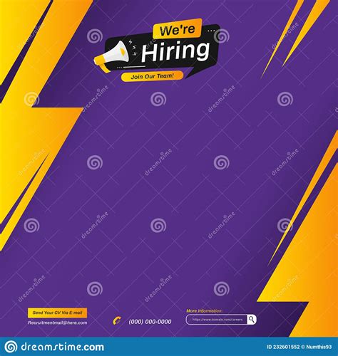hiring job for social media post template recruitment advertising template stock vector