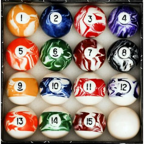 marble swirl style pool billiard ball set regulation size and weight