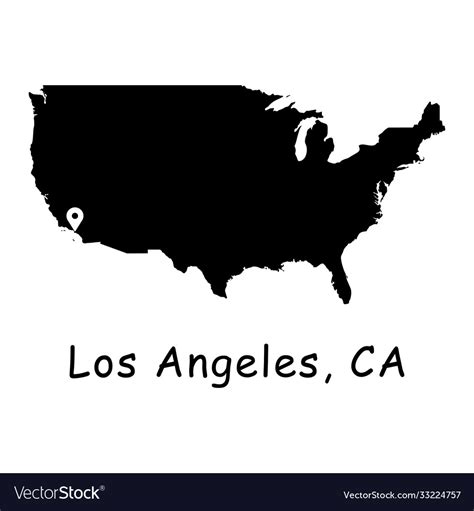 1274 Los Angeles Ca On Usa Map Royalty Free Vector Image