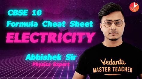 Electricity Formula Cheat Sheet Cbse Class 10 Physics Science