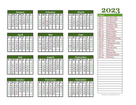 Editable 2023 Yearly Calendar Printable Word Calendar