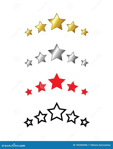 5 Five Star Vector Golden Icon Emblem Award Badge Best Service Rating