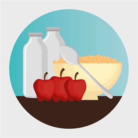 Grupo De Iconos De Alimentos Nutritivos Vector Ilustración Diseño