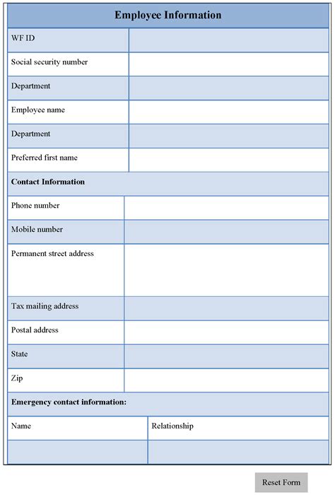 Employee Information Form Editable Forms Hot Sex Picture