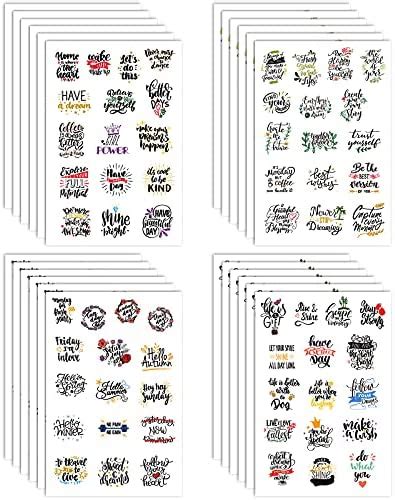 24 Sheets Bless Saying Planner Sticker Mood Words Precut Waterproof Colorful Talk Motivation