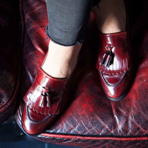 Burgundy Leather Tassel Loafers For Women Tammi