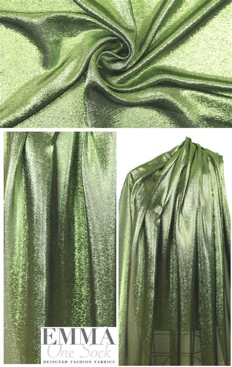 Green Metallic Silk Lame Lame Fabric Beautiful Knitting Fabric