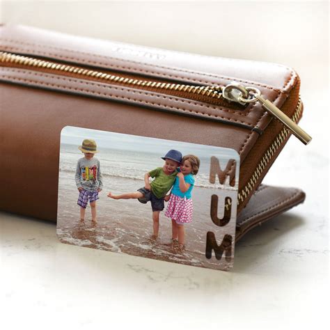 Personalised Photo With Mum Cut Out Metal Wallet Card By Cherry Pete