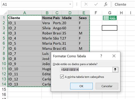 Formatar intervalos de dados como Tabelas Excel Format as Table Excel Tuga Excel em Português
