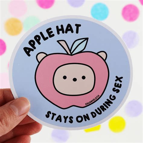 Apply Hat Vinyl Sticker Sugar And Sloth