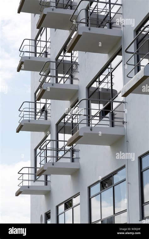 Balconies On The Studio Building Prellerhaus Of The Bauhaus Building