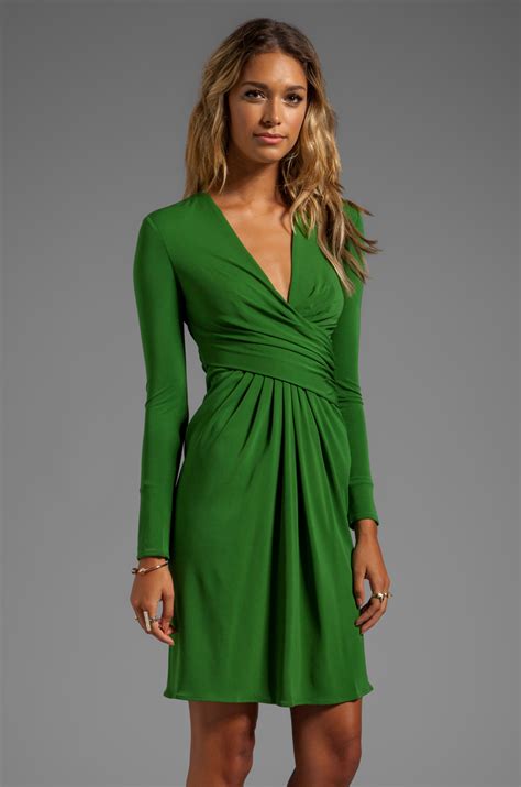 Lyst Issa Long Sleeve Short Dress In Green In Green