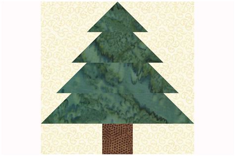 Easy Patchwork Christmas Tree Quilt Block Pattern