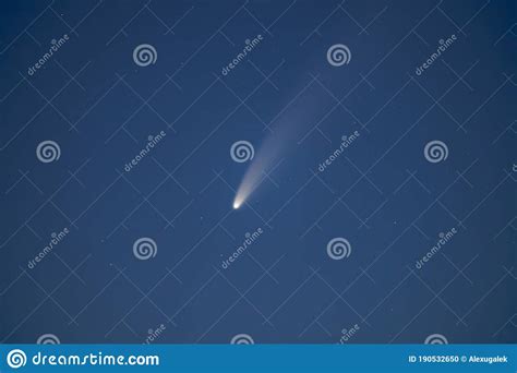 Comet Neowise In Night Sky Stock Photo Image Of Trail 190532650