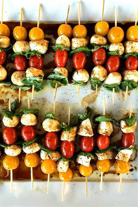 Mini Caprese Skewers Appetizer Reluctant Entertainer