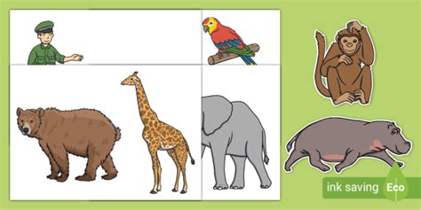 New Feeding The Animals At The Zoo Animal Cut Outs
