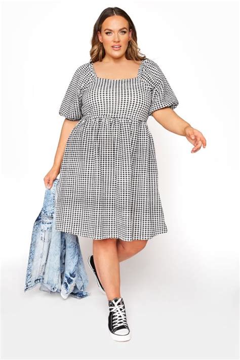 Limited Collection Black Gingham Milkmaid Dress Yours Clothing