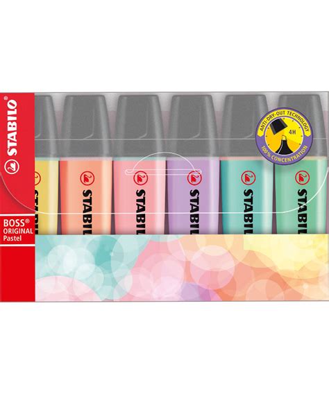 Stabilo Boss Original Pastel Highlighter Pens 6 Assorted Colours