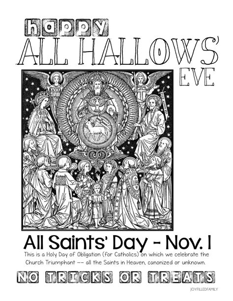 Perfect for all saints day! Printable for All Hallows' Eve - All Saints Day reminder ...