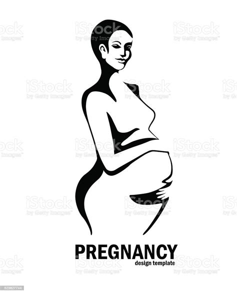 Pregnant Woman Logo Design Stock Illustration Download Image Now Pregnant Black And White