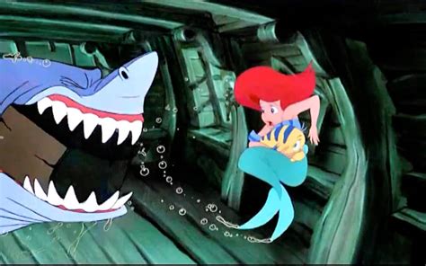 Ariel Catches Flounder And Evades The Shark By Arielfan90 On Deviantart