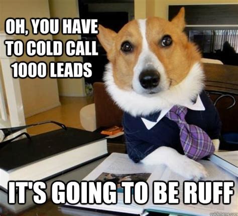 Oh You Have To Cold Call 1000 Leads Its Going To Be Ruff Lawyer Dog