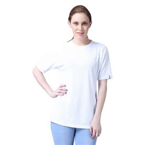 Rayon White Round Neck Ladies Plain T Shirt Size Xl At Rs 149piece