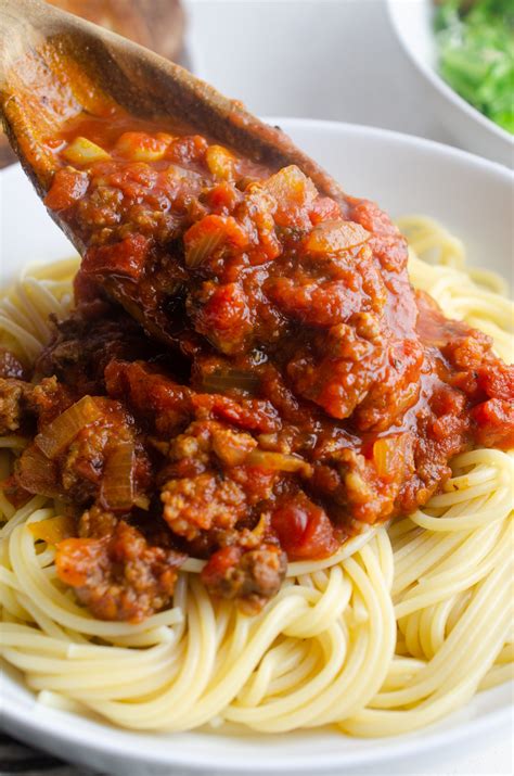 Spaghetti And Meat Sauce Recipe Lifes Ambrosia